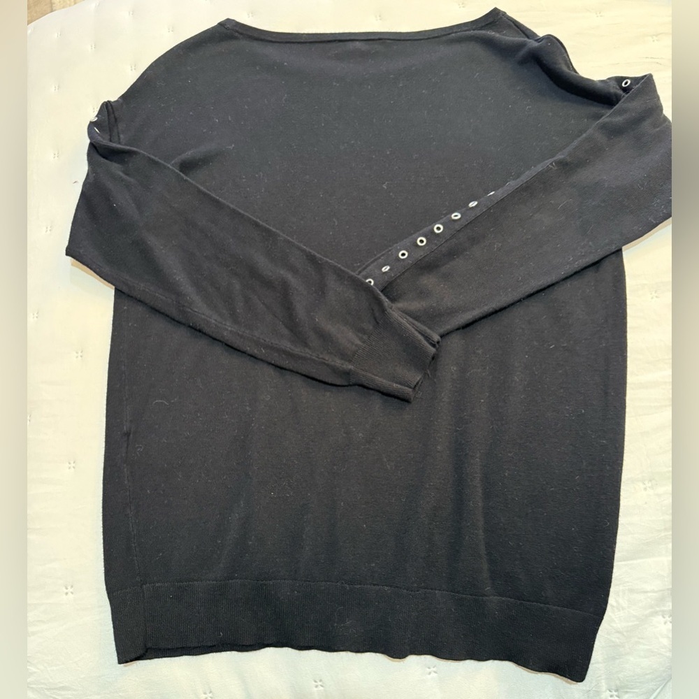 Magnolia Grace ( Stitchfix) Waldo Black Sweater with Grommet detail Size M